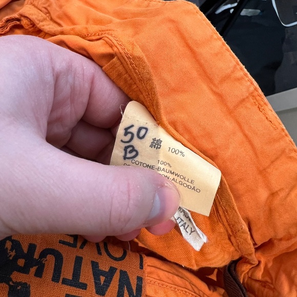 FreeCity - R.H. Vintage - Hummingbird - RARE Orange Cutoff Cargo Shorts - 50/32W - Picture 9 of 11